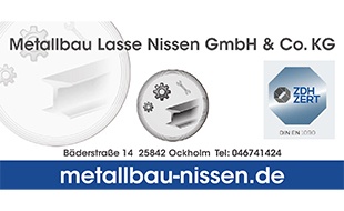 Logo Metallbau Lasse Nissen GmbH & Co. KG Schweßfachbetrieb nach DIN EN 1090