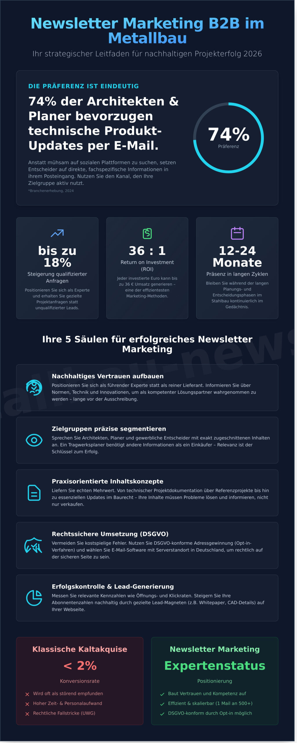 Newsletter Marketing B2B im Metallbau: Der Leitfaden für 2026 - Infographic